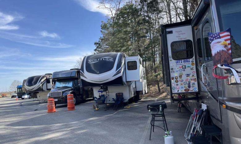 A Year to Volunteer finds a park that needs help with a project, gets a volunteer team and two-week time frame together, and then finds a parking area for their volunteers to park their RVs at during the project.